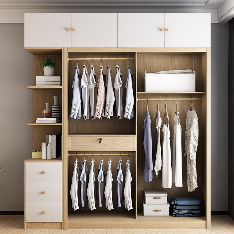 Modern Artificial Wood Wardrobe Freestanding Wardrobe with Sliding Doors