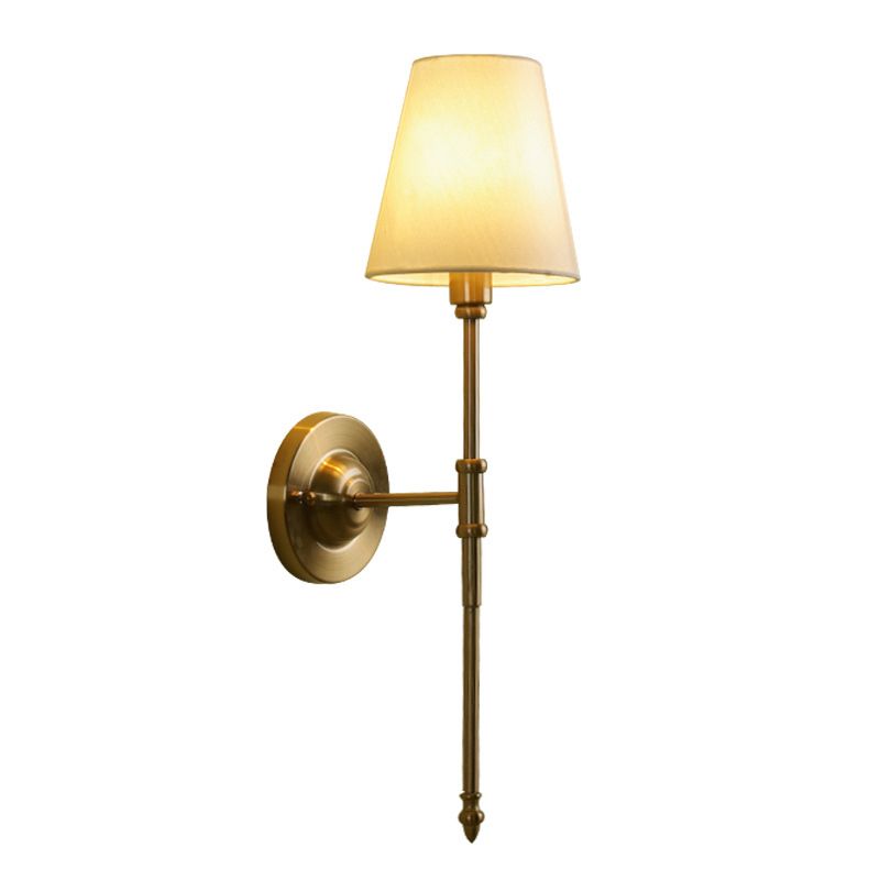 Classic 1 Light Wall Mounted Lamp, Wallchiere Design with Empire Shaped Textile Shade