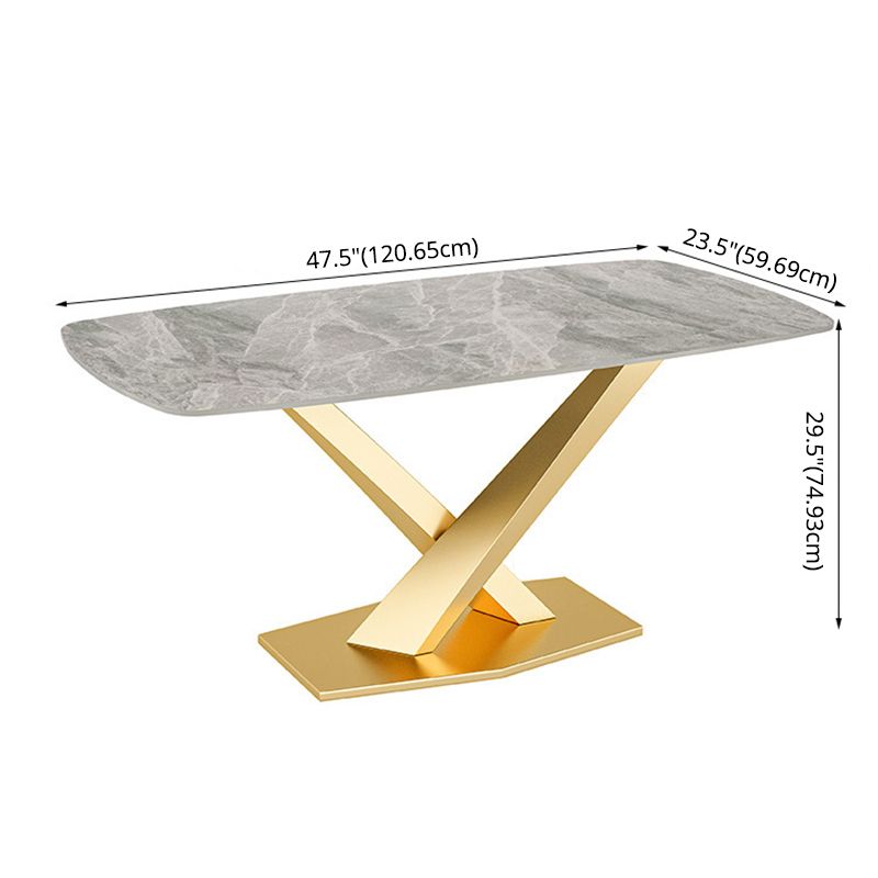 Modern Style Sintered Stone Kitchen Set with Table and Upholstered Chairs