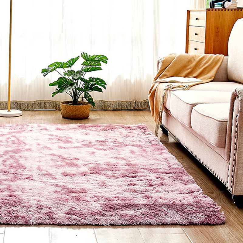 Modern Solid Color Soft Rug Rectangle Long Villus Loom Rug for Bedroom