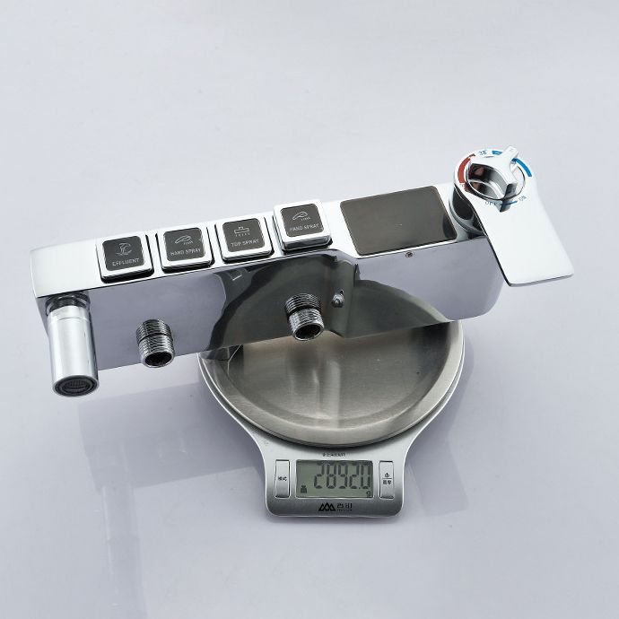 Shower System Square Rain Jet Massage Adjustable Spray Pattern Wall Mounted Shower Trim