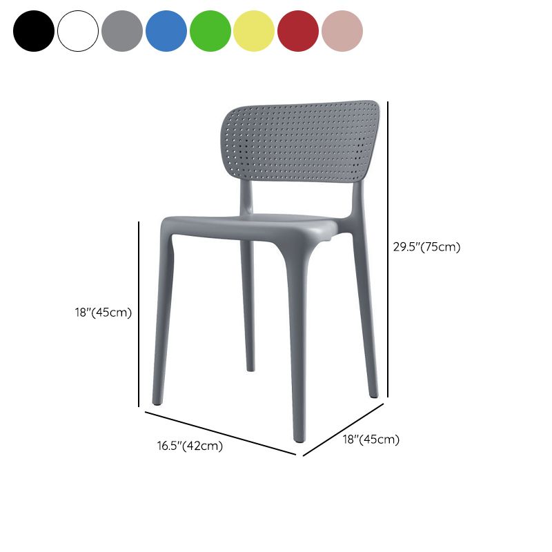 Kitchen Plastic Dining Chair Modern Style Open Back Side Chair