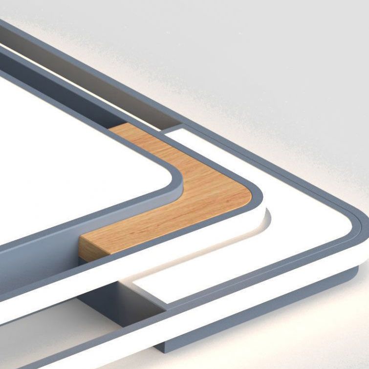 Plafonnier LED gris de forme géométrique, design nordique acrylique, plafonnier pour salon