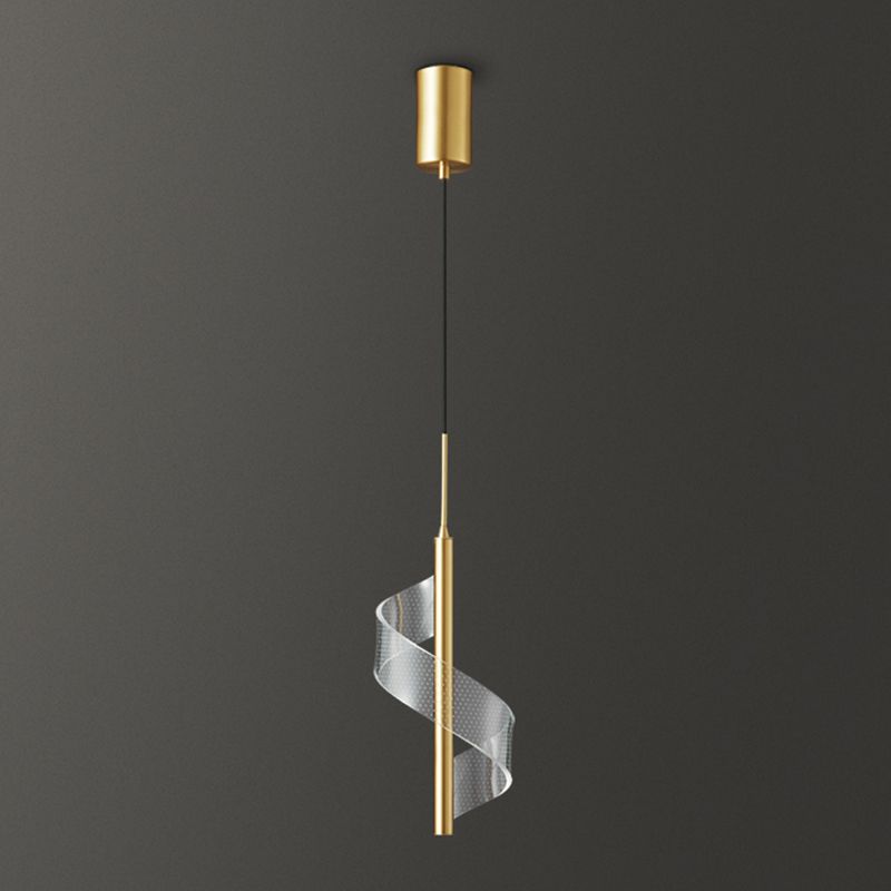 Postmodern Metal Pendant Light Simple LED Ceiling Lamp with Acrylic Shade for Bedroom