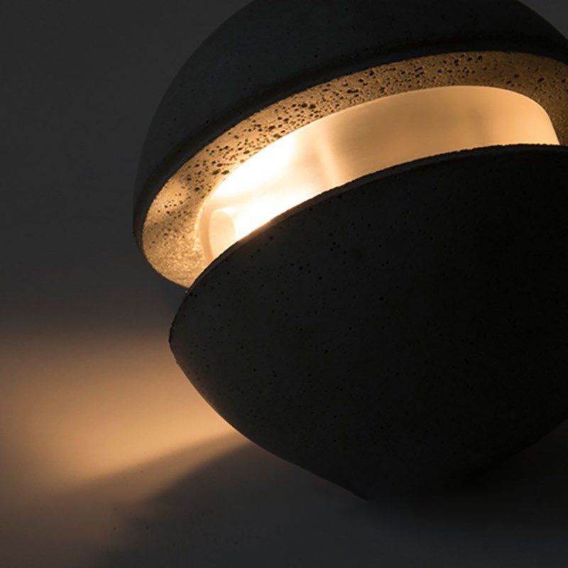 1 éclairage léger suspension du globe contemporain de ciment plafond LED en gris