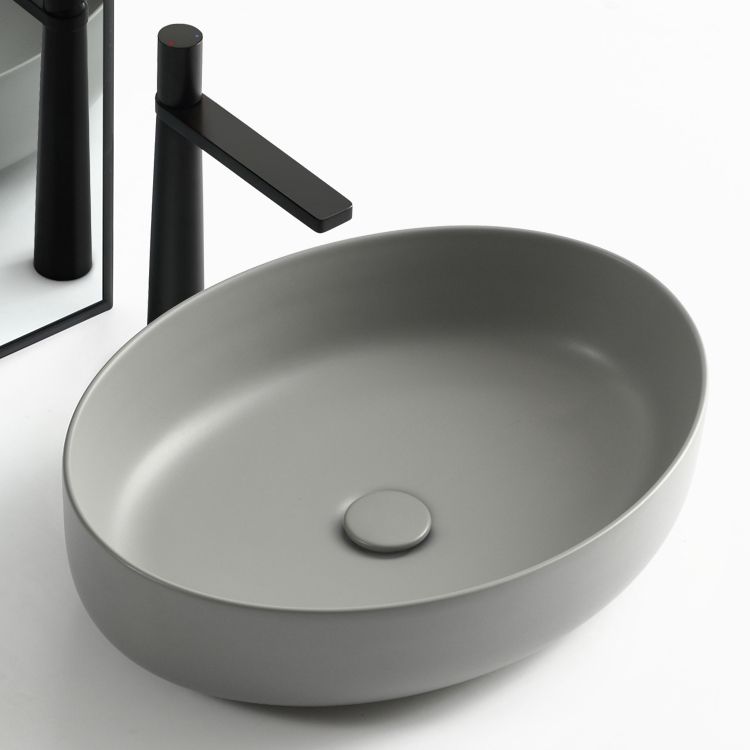 Modern Vessel Bathroom Sink Porcelain Specialty Shut-Off Valve Included Basin Sink