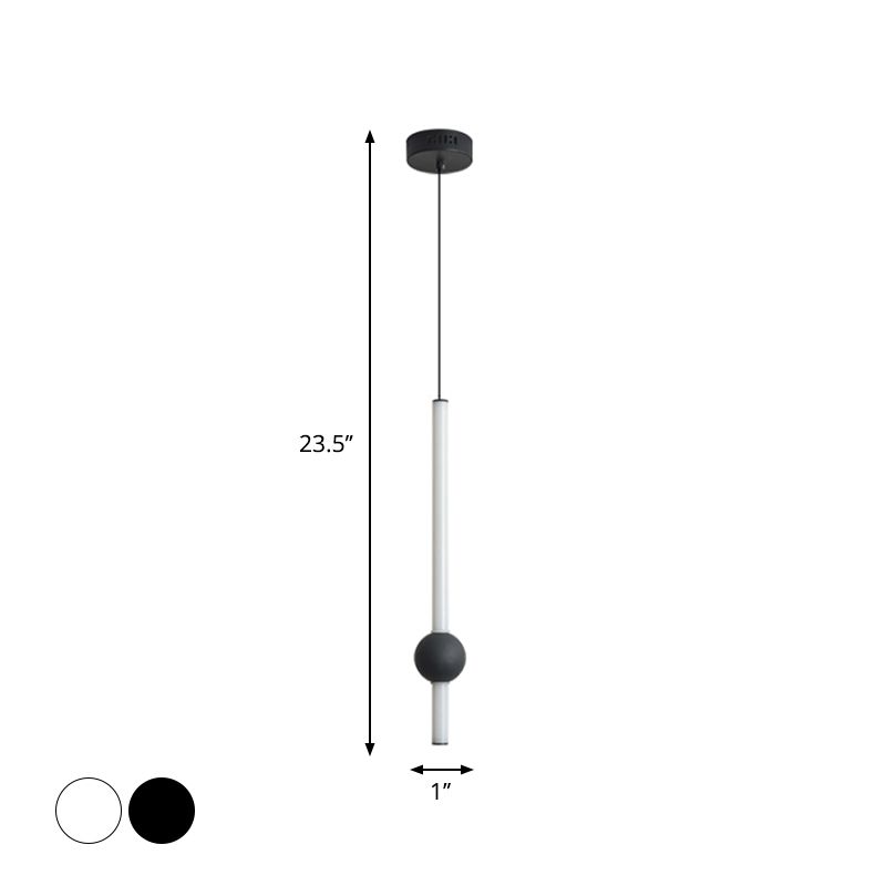 Schwertförmige LED Hanging Lamp Kit Simplicity Acryl Schwarz/Weiß Suspended Beleuchtung in warm/weiß/3 Farblicht