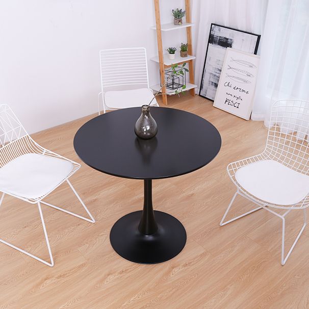 Metal Contemporary Round Dining Table Tulip Base Table for Dining Room and Kitchen