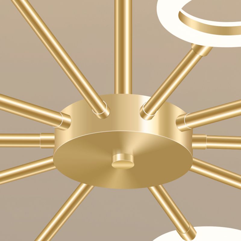 Acrylic Gold LED Pendant Light in Modern Artistic Style Lacquered Metal Chandelier for Living Room