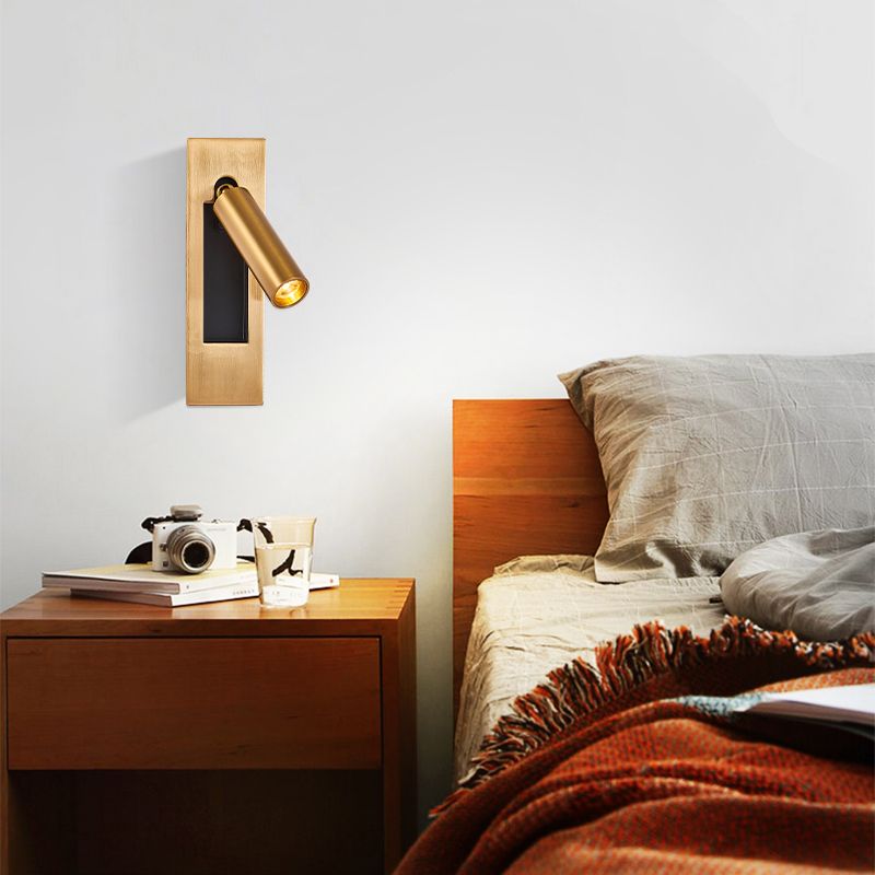 Modern Geometric Shape Wall Sconce Reading LED Wall Light with Aluminum Shade for Bedroom