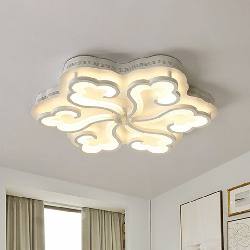 Weiße verheißungsvolle Cloud -LED Semi Flush Moderne Acrylspülendedecke Leuchte für Wohnzimmer