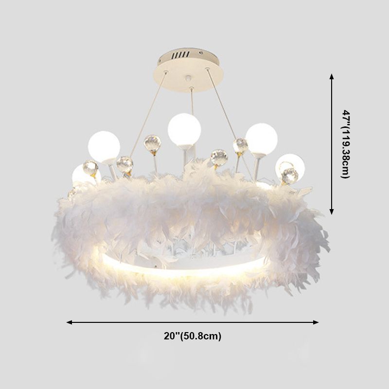 Multi-lights ring plafond hanglampen moderne stijl veer kroonluchter verlichting