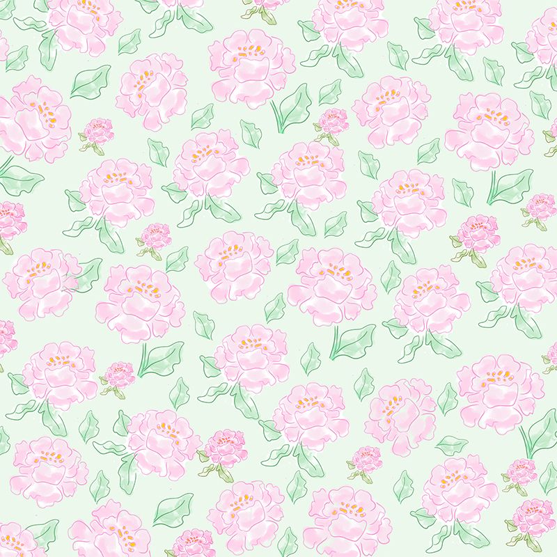 Flower Illustration Wallpaper Mildew Resistant Sleeping Room Wall Mural