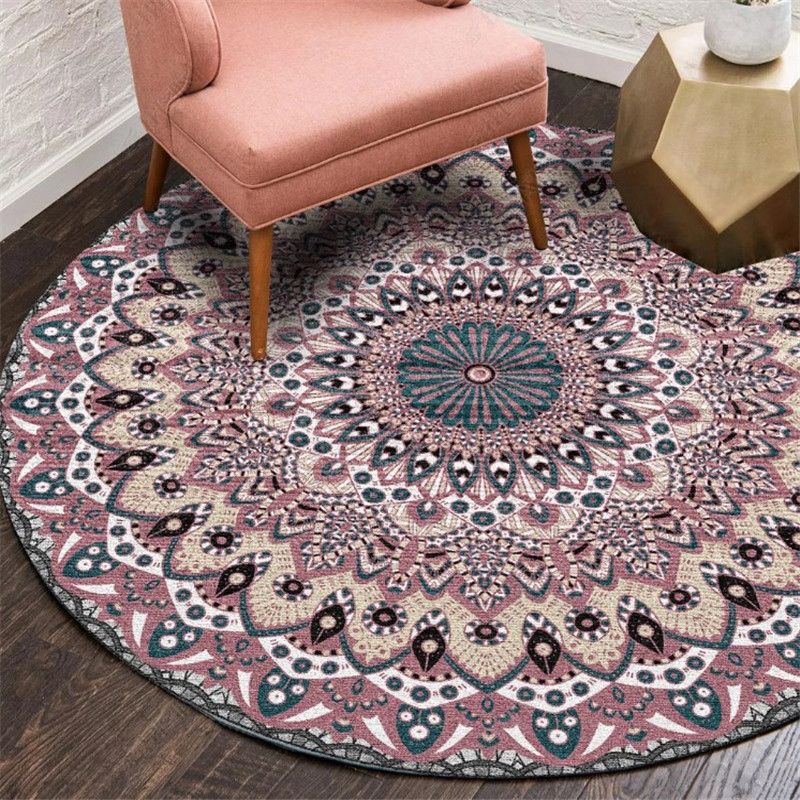 Exotic Moroccan Rug Multi Color Flower Pattern Rug Anti-Slip Pet Friendly Stain Resistant Carpet for Home