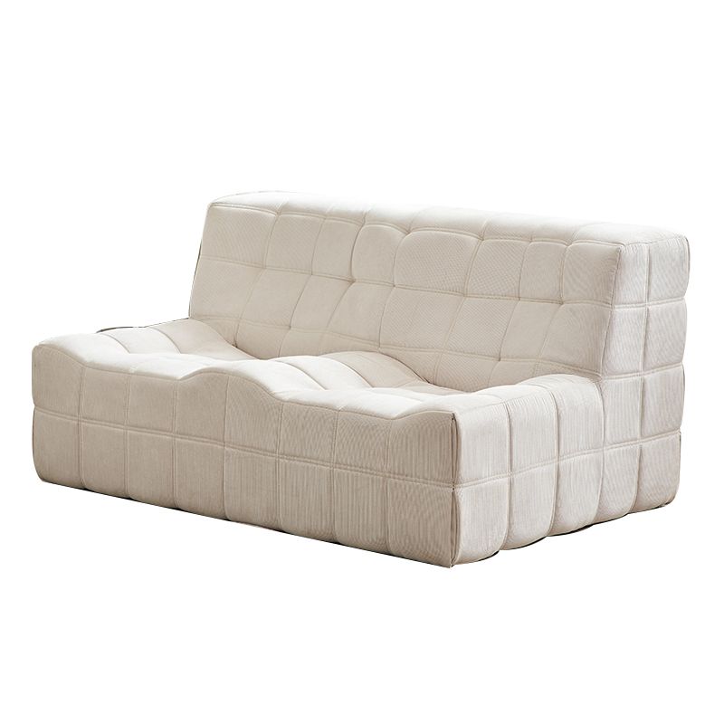Scandinavian Corduroy Armless Sofa Minimalist 59" Wide Loveseat
