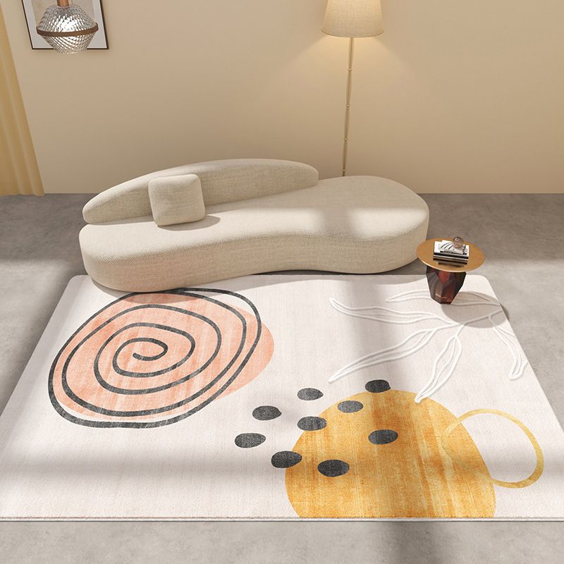 Purple Casual Rug Polyester Color Block Rug Drawing Rug for Living Room