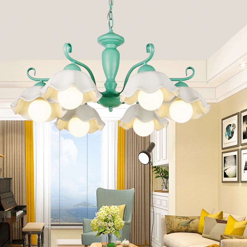 Lampada a sospensione a sospensione a sospensione in stile multi-testa Lampada a forma di lampadario per soggiorno per soggiorno