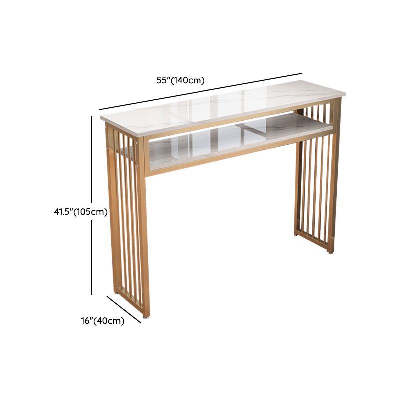 1/3 Glam Metal White and Gold Bar Stool and Table Set for Dining Room