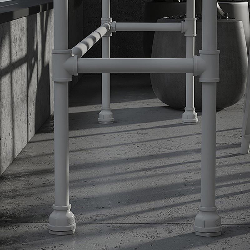 Industrial Rectangle Wood Bar Table 42-inch Height Water Pipe Pedestal Bistro Table