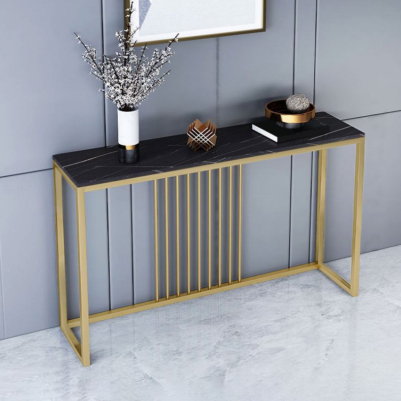 Contemporary Console Accent Table Rectangle Console Sofa Table in Stone
