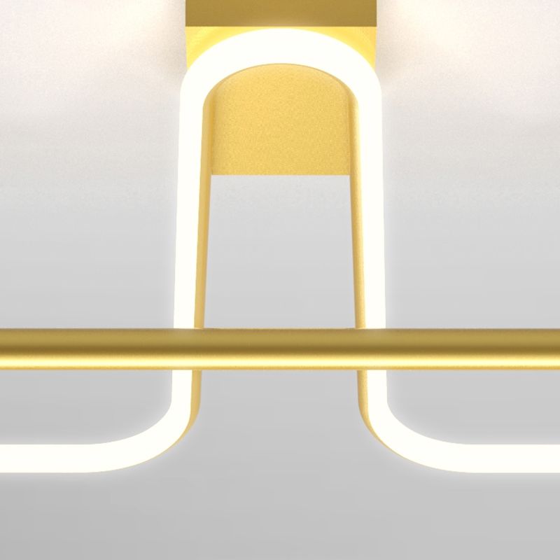 Contemporary Metal Ceiling Light Square LED Flush Mount Light for Bedroom