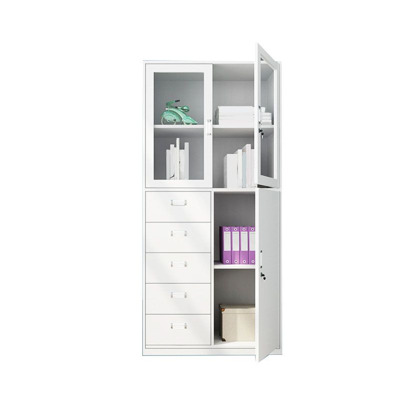 Modern File Cabinet Steel Adjustable Storage Shelves and Locking Drawers Cabinet