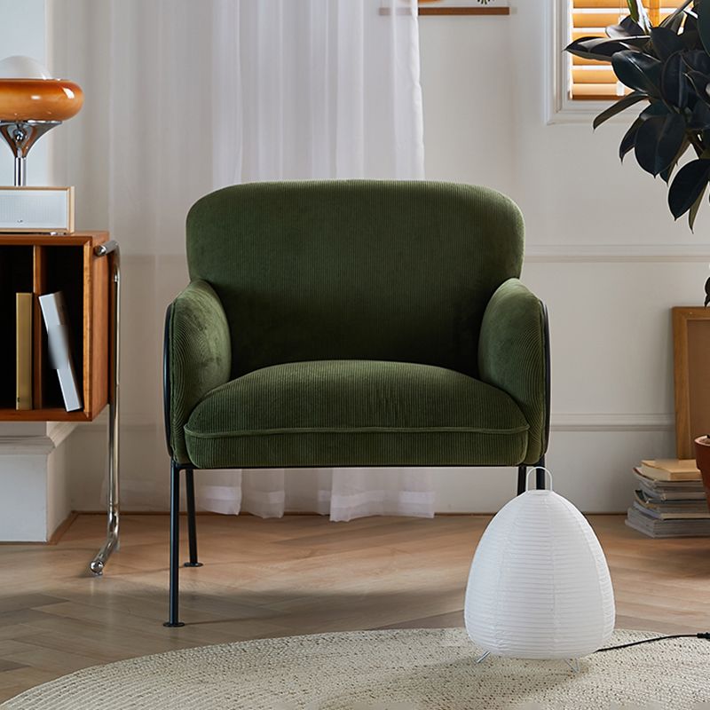 Modern Style Chair with Black Metal Basic Four Leg and Tight Back