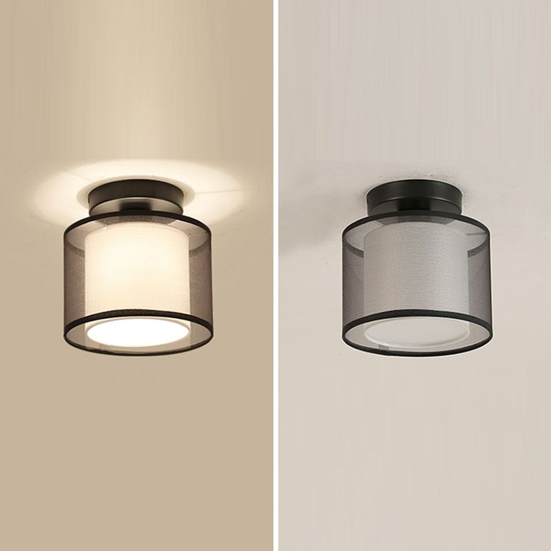 Lámparas de techo de estilo tradicional geometría de tejido blanco semiincrustado lámparas de techo de techo