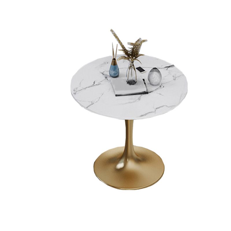 Contemporary Round Dining Table White Stone Top Table for Home