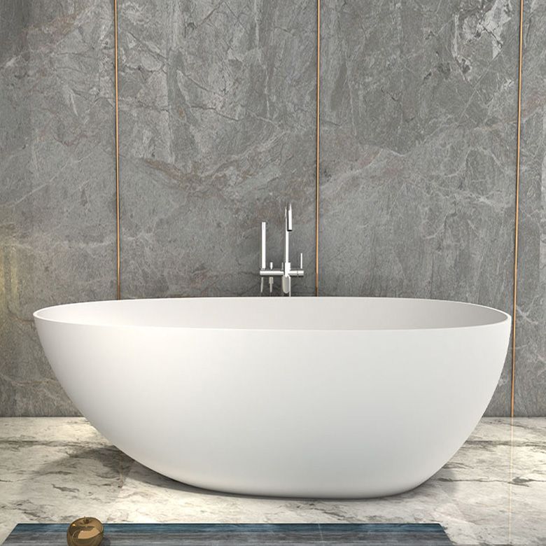 Freestanding Soaking Bathtub Antique Finish Oval Modern Bath