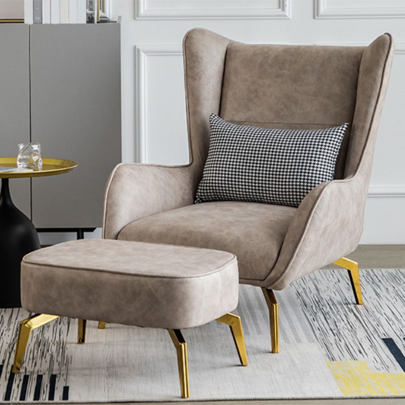 Solid Color Flared Arms Chair Basic Four Legs Chair for Living Room/Bedroom