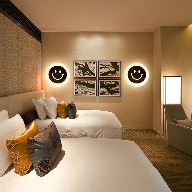 Moderne minimalistische stijl ronde schijf muur licht stonzes acryl sconce lichten voor woonkamer