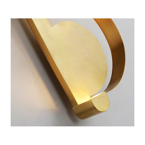 Simple Atmosphere Style Wall Lamp S Shape Brass Wall Mount Light for Living Room