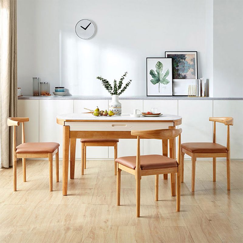 Contemporary Rectangular and Round Easy Folding Dining Table with 4 Foot