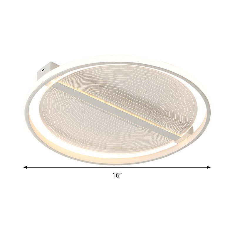 Plafonnier LED blanc minimaliste ultra-mince en acrylique encastré dans une lumière chaude/blanche pour chambre à coucher