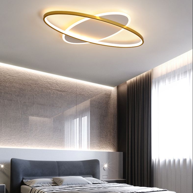 Gouden ovale inbouwlamp minimalistische stijl LED metalen plafondlamp