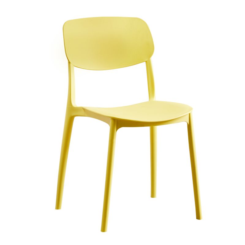 Scandinavian Plastic Armless Dining Chairs Dining Room Open Back Side Chair