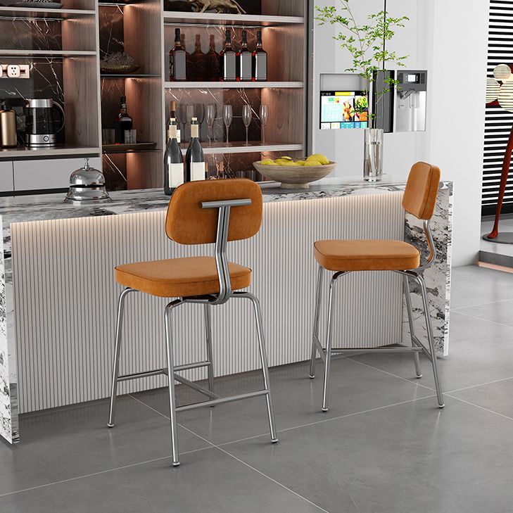 Modern Style Bar Stool Leather Backrest Bar Stools for Dining Room