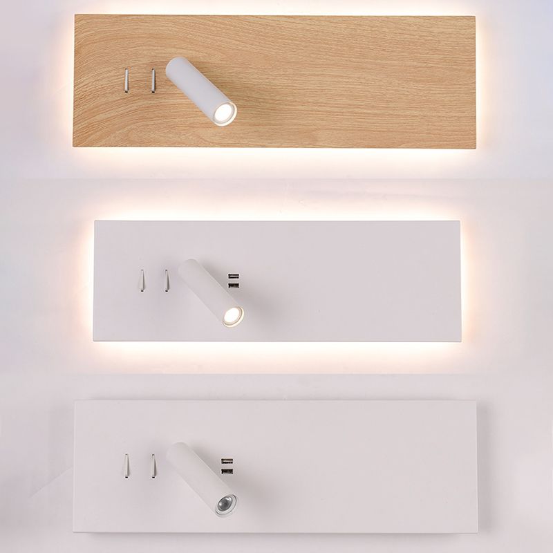 Modern Style Rectangle Shape Wall Sconce Metal 2 Lights Sconces for Bedroom