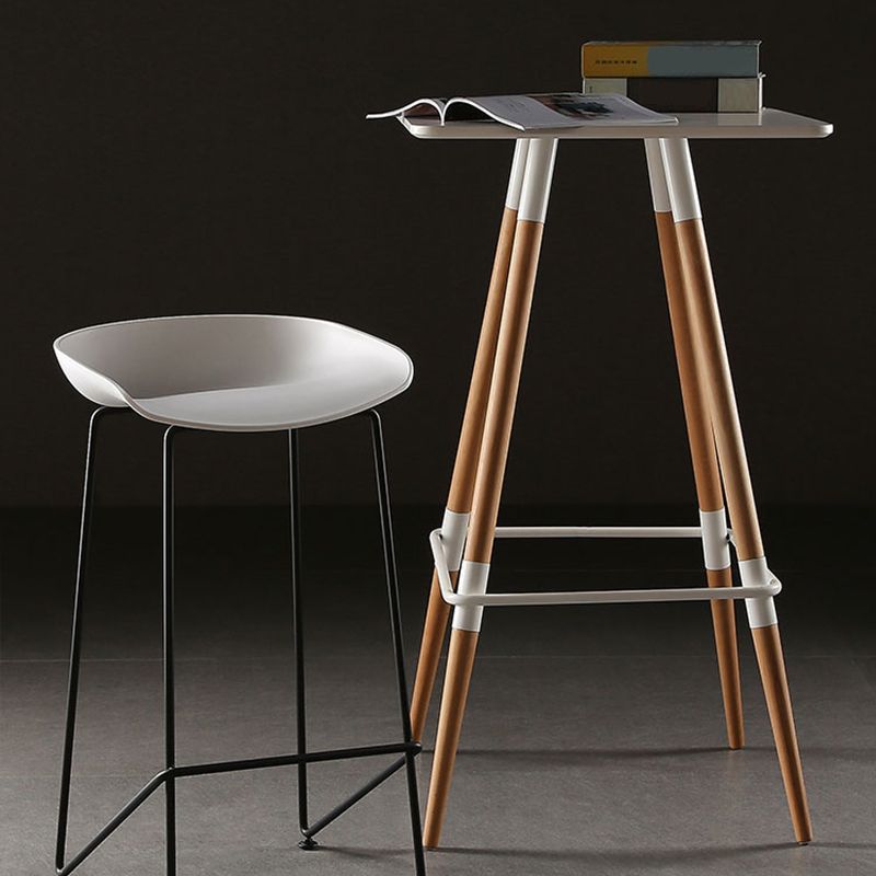 Armless Plastic Counter Height Bar Stool Indoor Modern Stool for Living Room