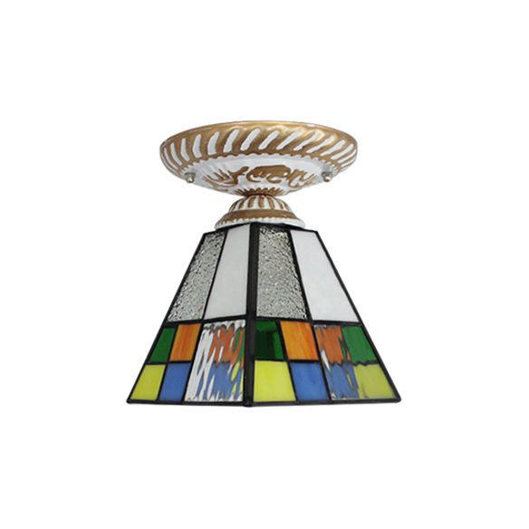 Monte a soffitto di artigiano multicolori Light 1 Fun a soffitto Tiffany per corridoio per il corridoio