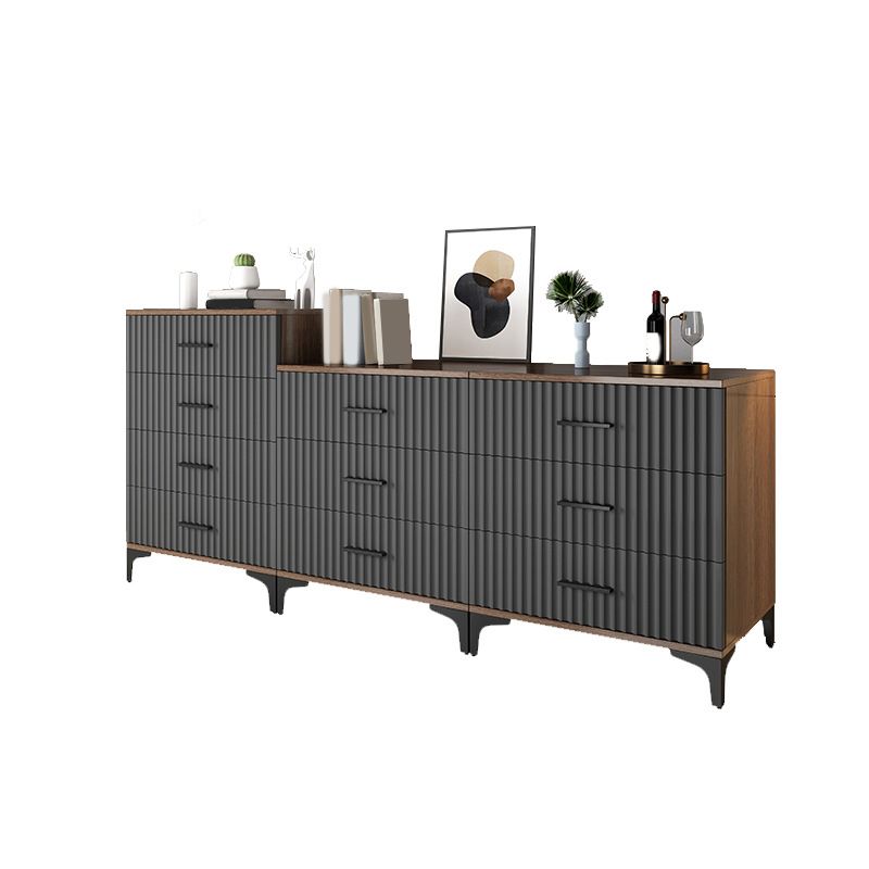 Contemporary Rectangle Accent Chest with Brown Top and Metal Legs