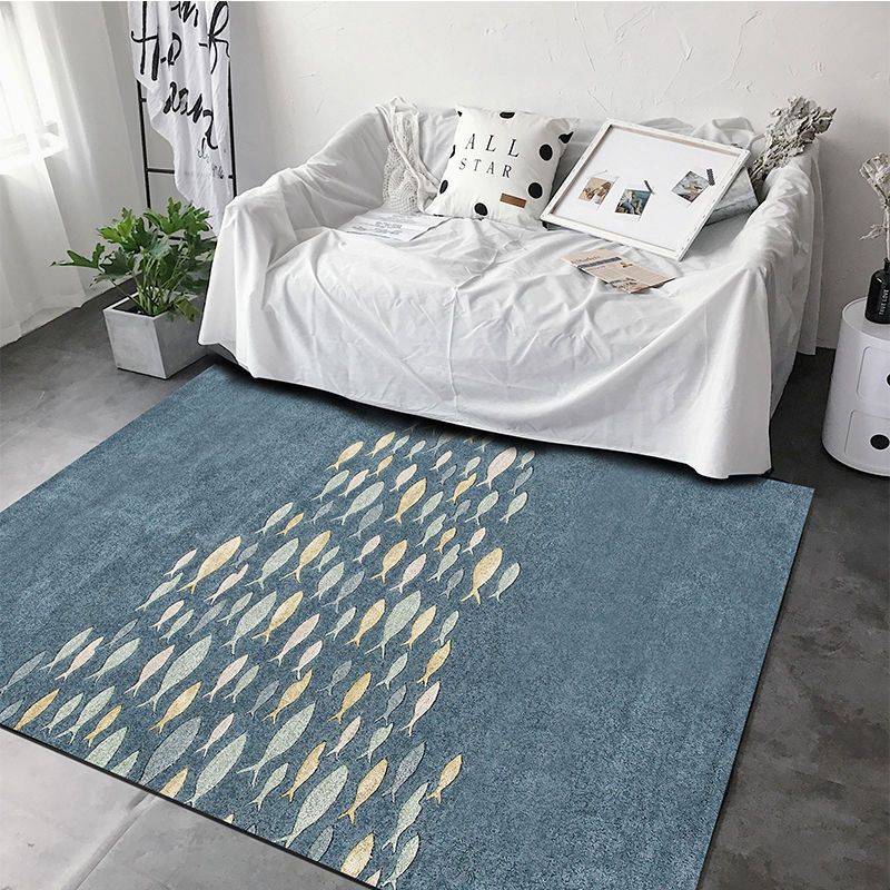 Light Gold Deer Rug Polyester Modern Rug Washable Rug for Living Room