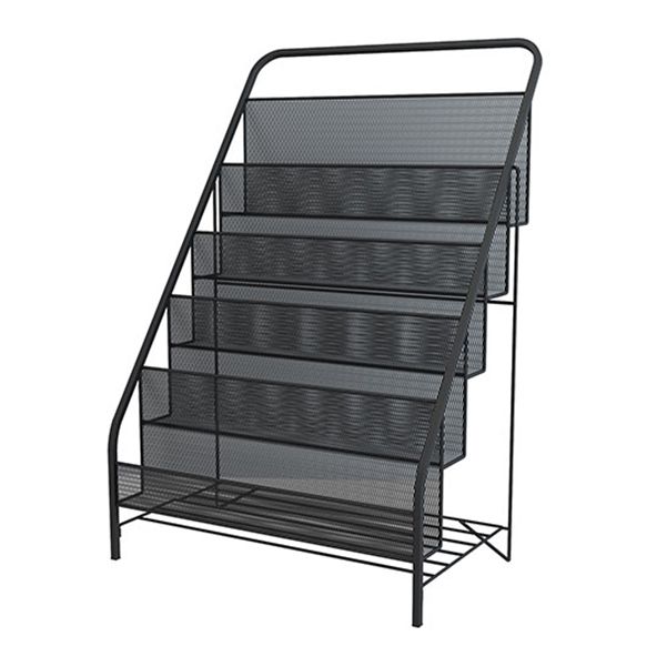Standard Closed Back Bookshelf Metal Contemporary Bookcase with Shelves