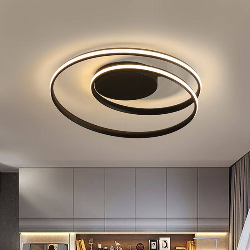 Plafonnier LED à encastrer Twisting Simplicity Lampe à encastrer en aluminium noir/blanc en lumière chaude/blanche/3 couleurs pour maison de location