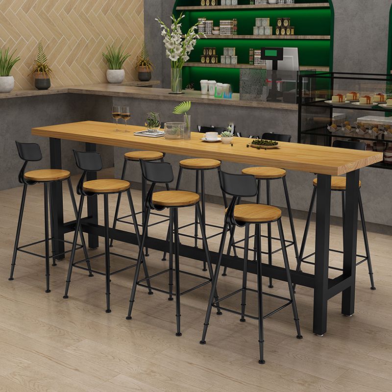 Modern Style 1/9 Pieces Bar Table Set Rectangle Pine Wood Counter Table for Cafe