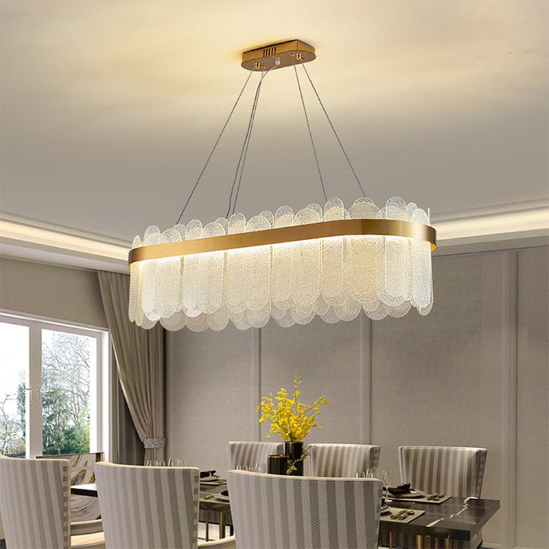 31.5" Length Nordic Style Island Light Simplicity Glass Lighting Fixture for Dining Room