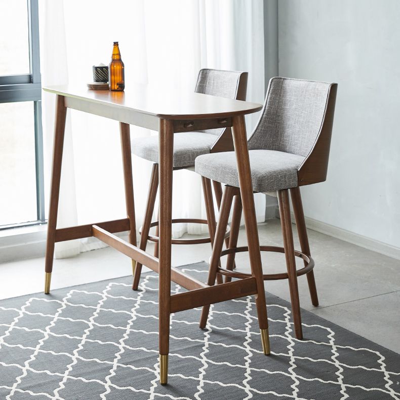 Industrial 40.7"H Bar Table Natural Wood Specialty Top Bistro Table for Living Room