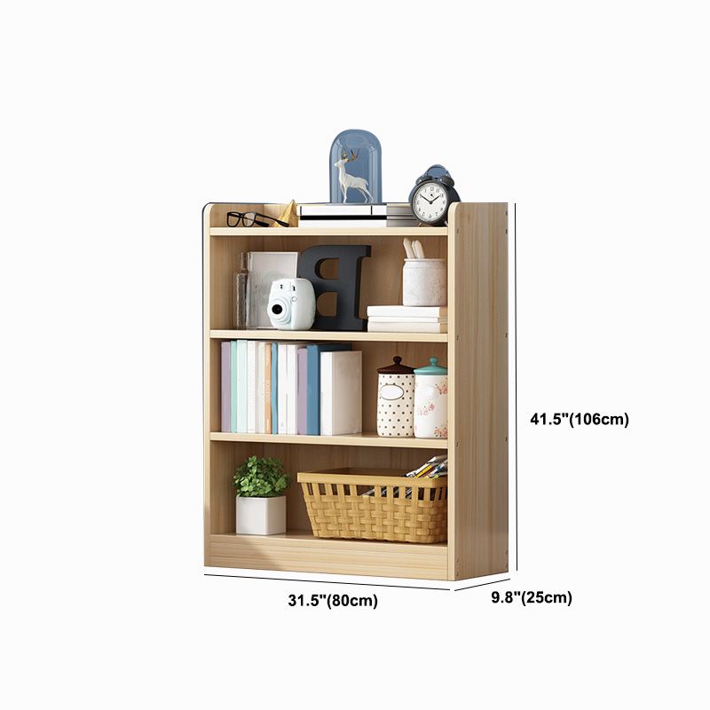 Solid Wood Bookshelf 9.8" W Natural Standard Bookcase with Rectangular Shelves