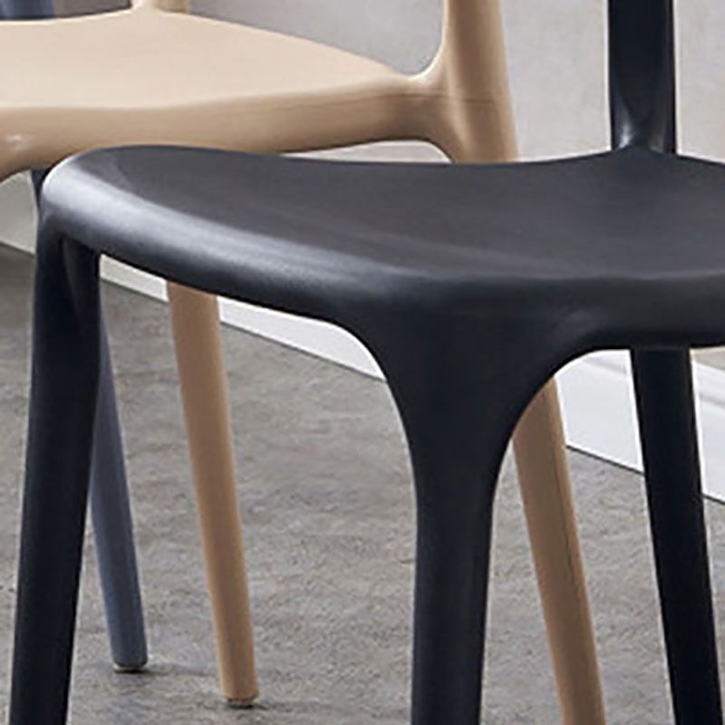Silla contemporánea con respaldo abierto, sillas laterales sin brazos de comedor de plástico